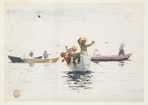 Fire robåde med børn af Winslow Homer
