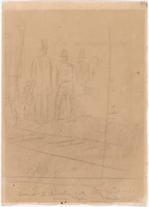 Grant og Lincoln i City Point, Virginia [recto], 1865. af Winslow Homer