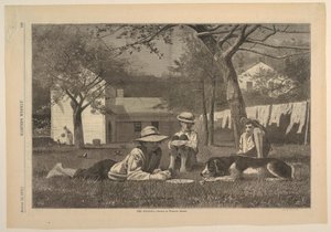 Grafisk design, "The Nooning", august 1873 af Winslow Homer