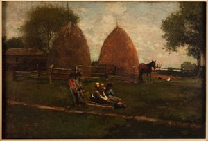 Høstakke og børn af Winslow Homer