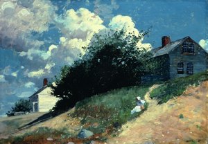 Huse på en Bakke, 1879 af Winslow Homer