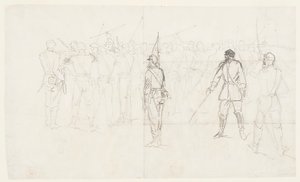 Infanteririfleøvelse, Sickles Regiment, Lees Mills, Virginia af Winslow Homer