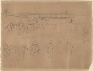 Opstillinger og skyttegrave [recto], 1864. af Winslow Homer