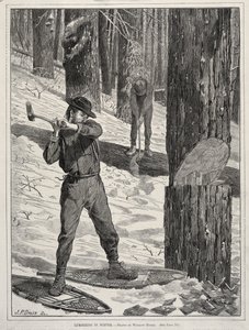 Tømmer om vinteren, 1871. af Winslow Homer