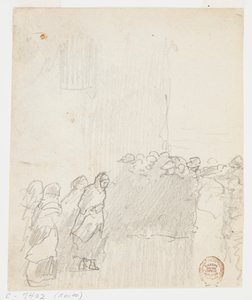 Mænd og kvinder ser ud til havet, Cullercoats, England af Winslow Homer