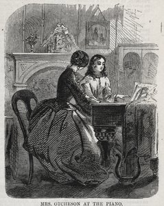 Mrs. Otcheson ved klaveret, 1860. af Winslow Homer