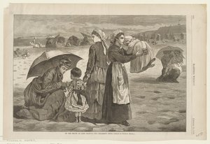 På stranden ved Long Branch - Børnenes time af Winslow Homer