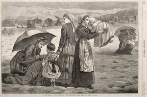 On the Beach at Long Branch - The Childrens Hour, 1874. af Winslow Homer
