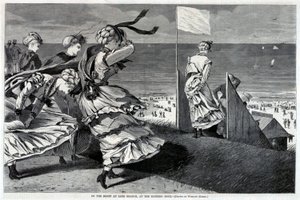 On the Bluff at Long Branch, at the Bathing Hour, fra Harper