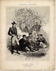 Tid til fordrivelse: kavaleri hvile, kampagneskitser af Winslow Homer