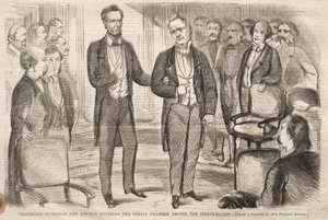 Præsidenterne Buchanan og Lincoln går ind i senatssalen før indvielsen af Winslow Homer