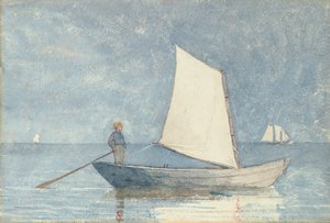 Sejler en Dory, 1880 af Winslow Homer