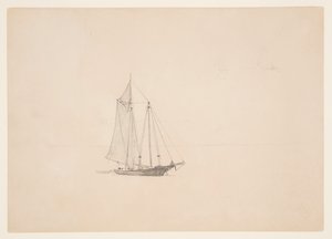 Skonnert med jolle af Winslow Homer