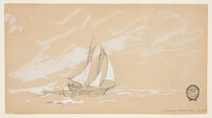 Skonnert med tre dories af Winslow Homer
