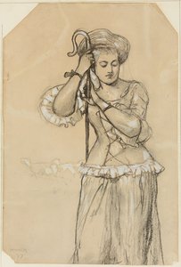 Hyrdinde, 1877 af Winslow Homer