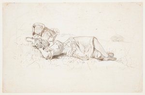 Hyrdinde hviler af Winslow Homer