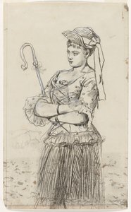 Hyrdinde, ca. 1878. af Winslow Homer