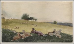 Hyrdinde af Houghton Farm, 1878 af Winslow Homer