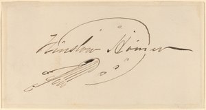 Signatur i paletten af Winslow Homer