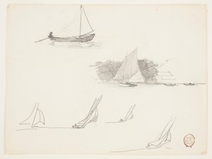 Seks undersøgelser af sejlbåde af Winslow Homer