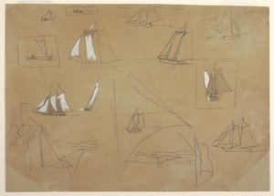 Skitser af sejlbåde af Winslow Homer