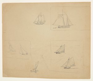 Skitser af sejlerfartøj af Winslow Homer