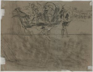Træfning, der involverer et vogntog [verso] af Winslow Homer