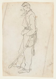 Soldat med sværd og rør af Winslow Homer