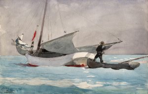 Stuvning af sejl af Winslow Homer