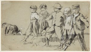 Undersøgelse til "Snap the Whip" af Winslow Homer