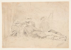 Studie til "Fiskefesten" af Winslow Homer
