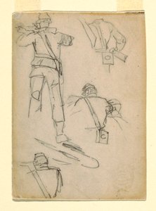 Studie af soldater, der tager sigte af Winslow Homer