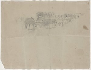 Forsyningstog og muldyr [verso] af Winslow Homer