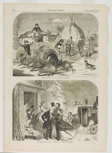 Thanksgiving Day-Ways and Means og Thanksgiving Day-Arrival at the Old Home af Winslow Homer