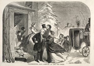Thanksgiving Day - Ankomst til det gamle hjem, 1858. af Winslow Homer