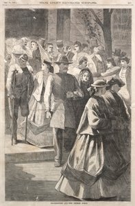 Thanksgiving Day - Kirkens våbenhus, 1865. af Winslow Homer