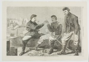 Thanksgiving-dag i hæren - efter middagen: Ønskebenet af Winslow Homer