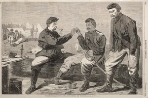 Thanksgiving Day in the Army - After Dinner: The Wish-Bone, 1864. af Winslow Homer