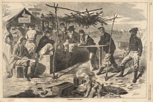 Thanksgiving i Camp, fra Harper af Winslow Homer