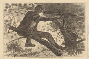 The Army of the Potomac - A Sharp-Shooter on Picket Duty, 1862. af Winslow Homer