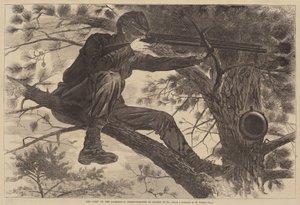 The Army of the Potomac - A Sharp-Shooter on Picket Duty, udgivet 1862. af Winslow Homer
