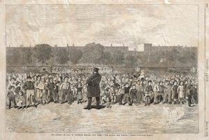 Den 4. juli på Tompkins Square i New York - "The Sogers Are Coming" af Winslow Homer