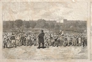 Den fjerde juli på Tompkins Square, New York - The Sogers Are Coming, 1868. af Winslow Homer