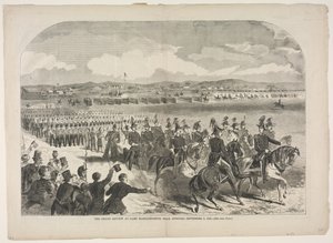 Den store parade i Camp Massachusetts nær Concord, den 9. september 1859 af Winslow Homer