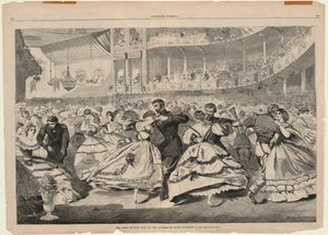 Det store russiske bal på Musikakademiet, 5. november 1863, fra Harper af Winslow Homer