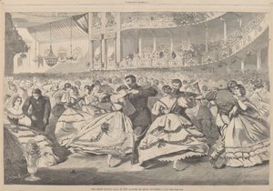 Det store russiske bal på Musikakademiet, 5. november 1863, udgivet 1863. af Winslow Homer