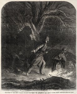 Piketten fra det tiende Indiana-regiment opdager oprørernes tilgang.... af Winslow Homer