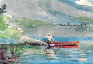 Den røde kano, 1884 af Winslow Homer
