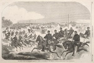 Unionens kavaleri og artilleri starter forfølgelsen af oprørerne op ad Yorktown Turnpike af Winslow Homer