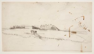 Tre både med fiskere, der sætter et net ud af Winslow Homer